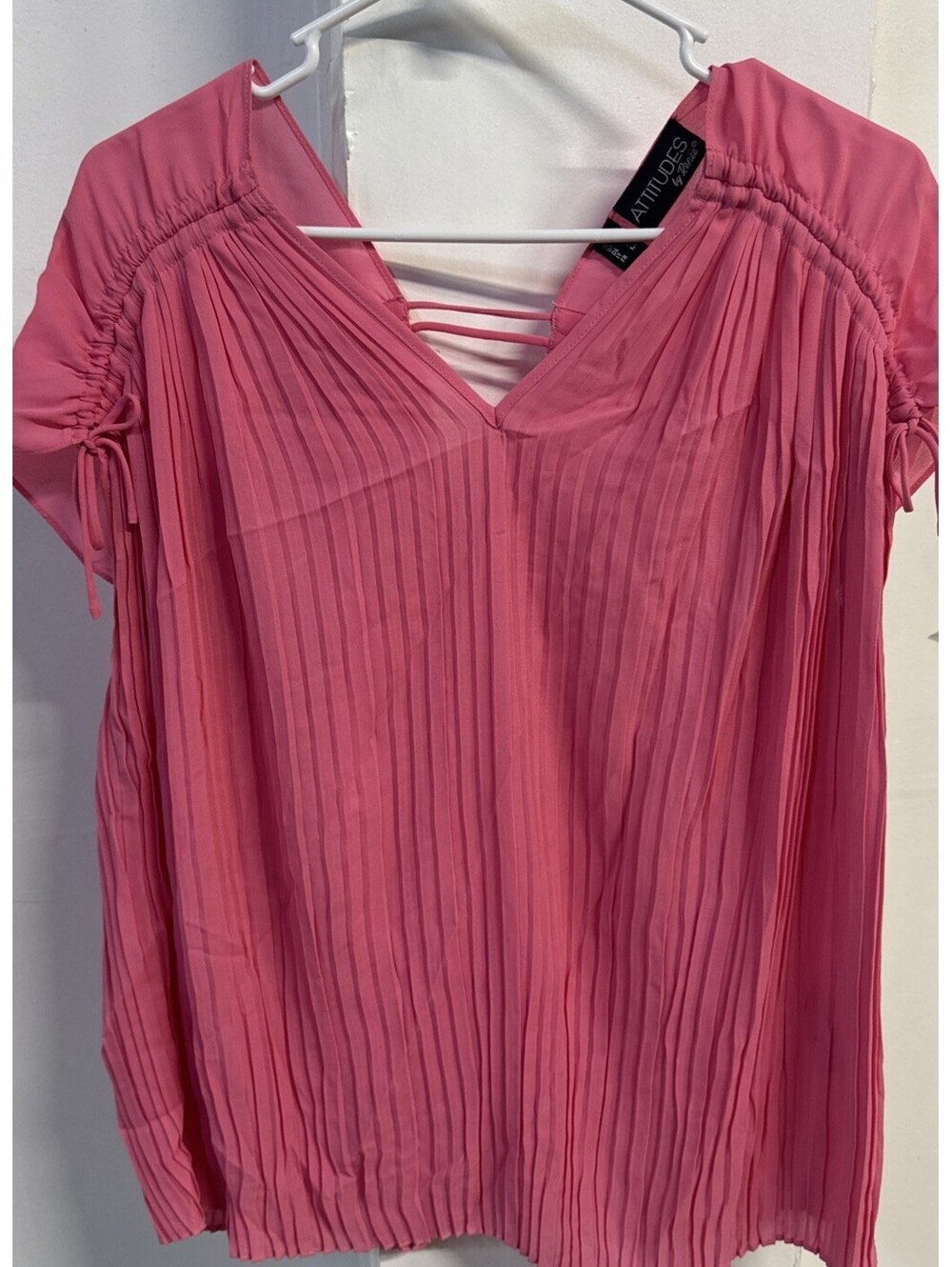 #1433 Attitudes by Renee Global IllusionsCinch Pleated Top SIZE 2X